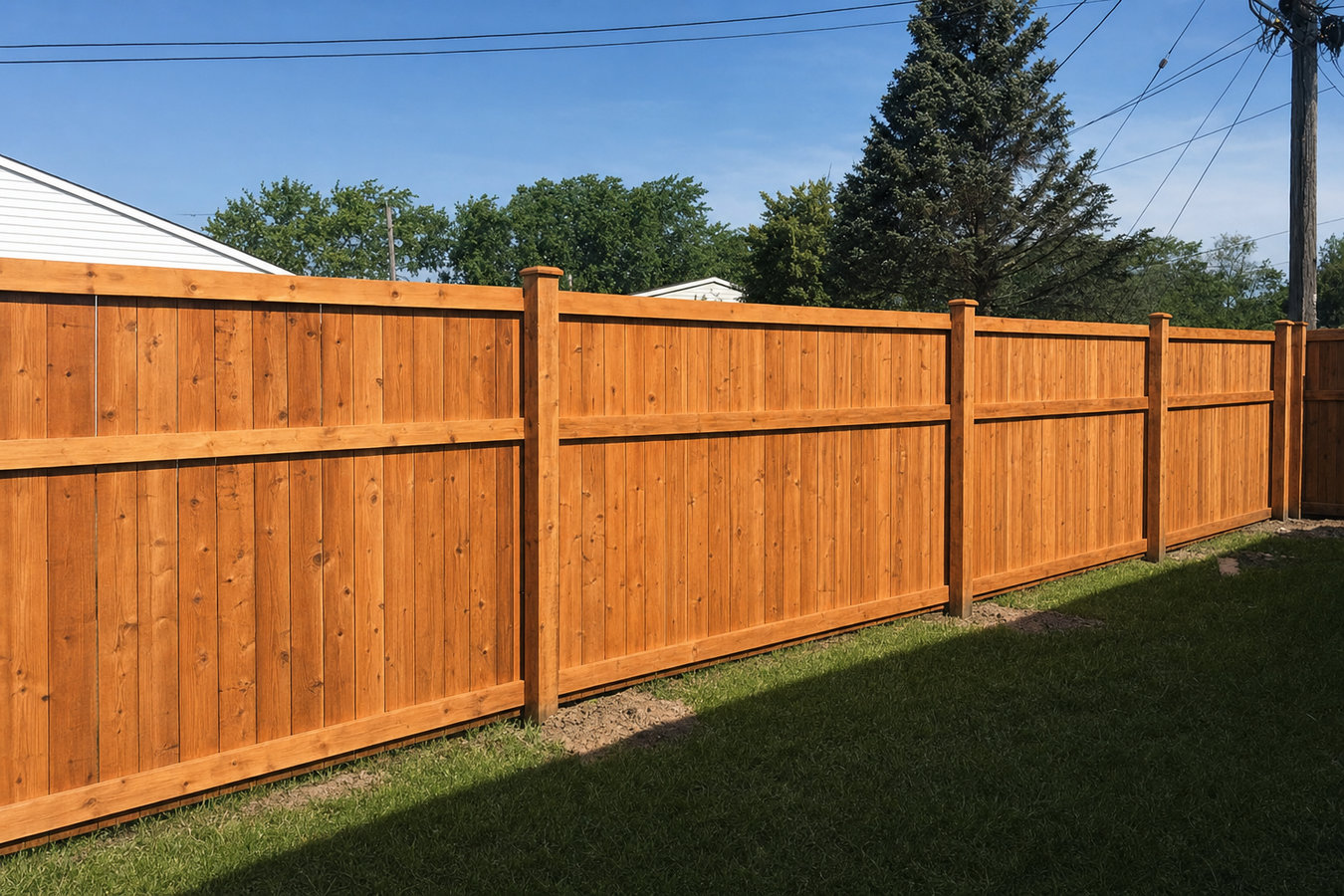 Fence staining and sealing